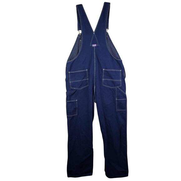 Big Smith Men's Carpenter Bib Overalls Size 40x32 Dark Wash Denim Cotton Farm - Picture 3 of 11